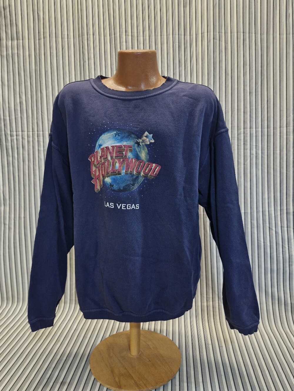 Vintage 1998 Planet Hollywood Las Vegas Crewneck Sweatshirt Navy XL 100% Cotton